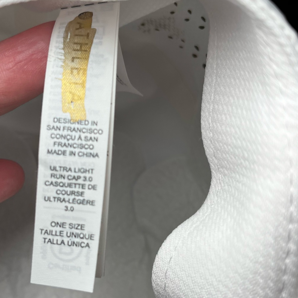 Athleta NWT Ultra Light Run Cap 3.0 Bright White Breathable Adustable Active - Picture 4 of 8